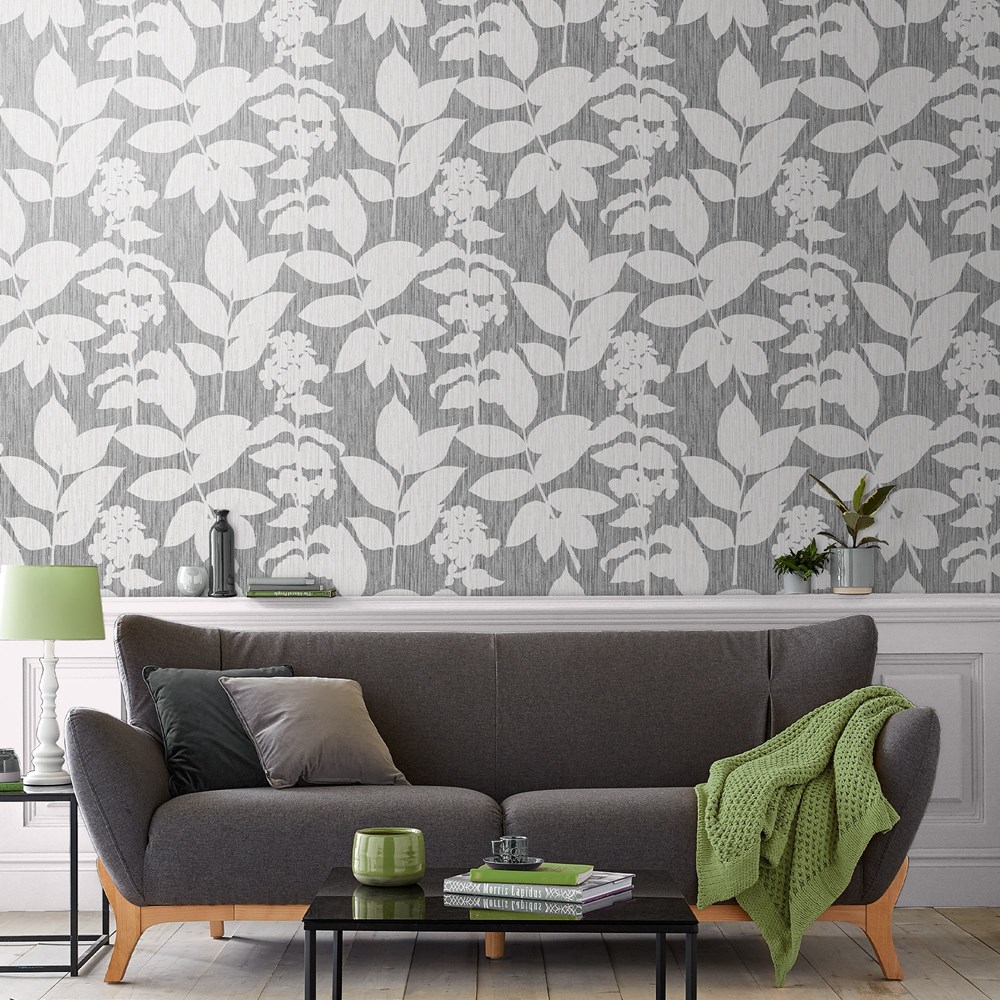 Aspen Botanical Wallpaper 111724 by Graham & Brown in Grey